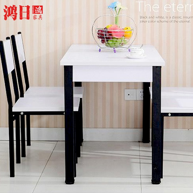 Square dining tables are used in home dining rooms