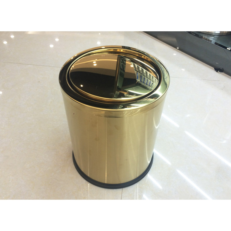 Gold-plated household garbage can