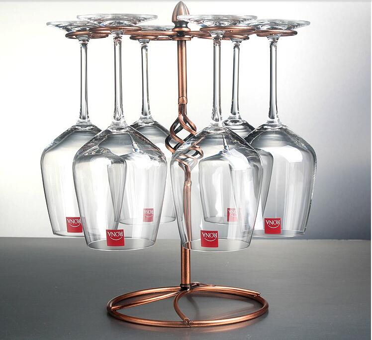 European hanging glass holder wine glasses