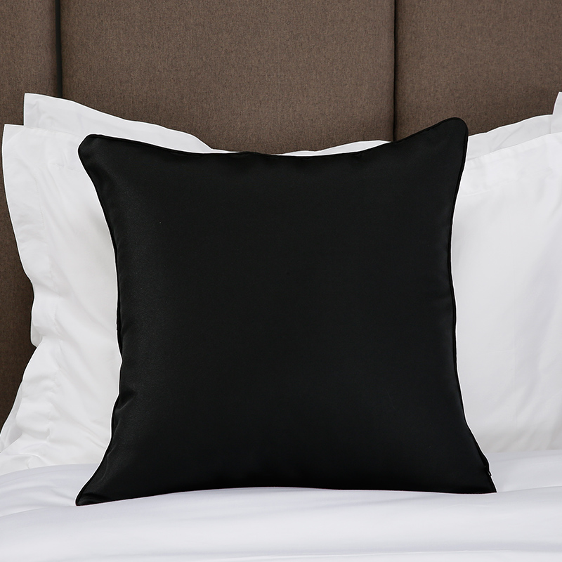 Black solid color throw pillow waist pillow