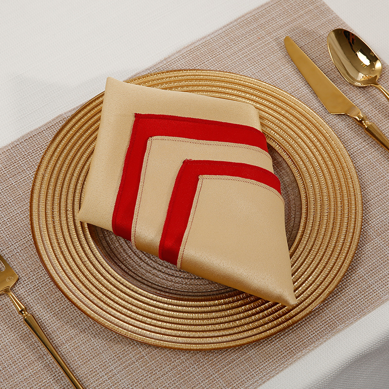 Champagne gold + red color napkin