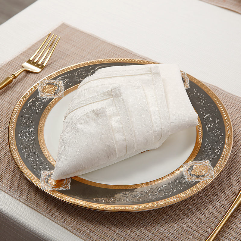 Solid dark checked cloth napkin