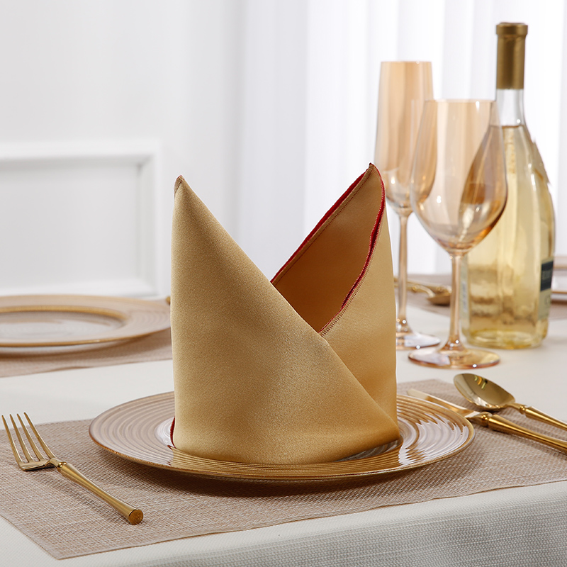 Champagne gold + red color napkin