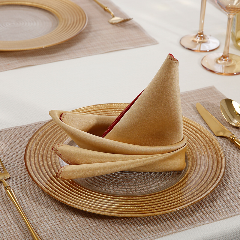 Champagne gold + red color napkin