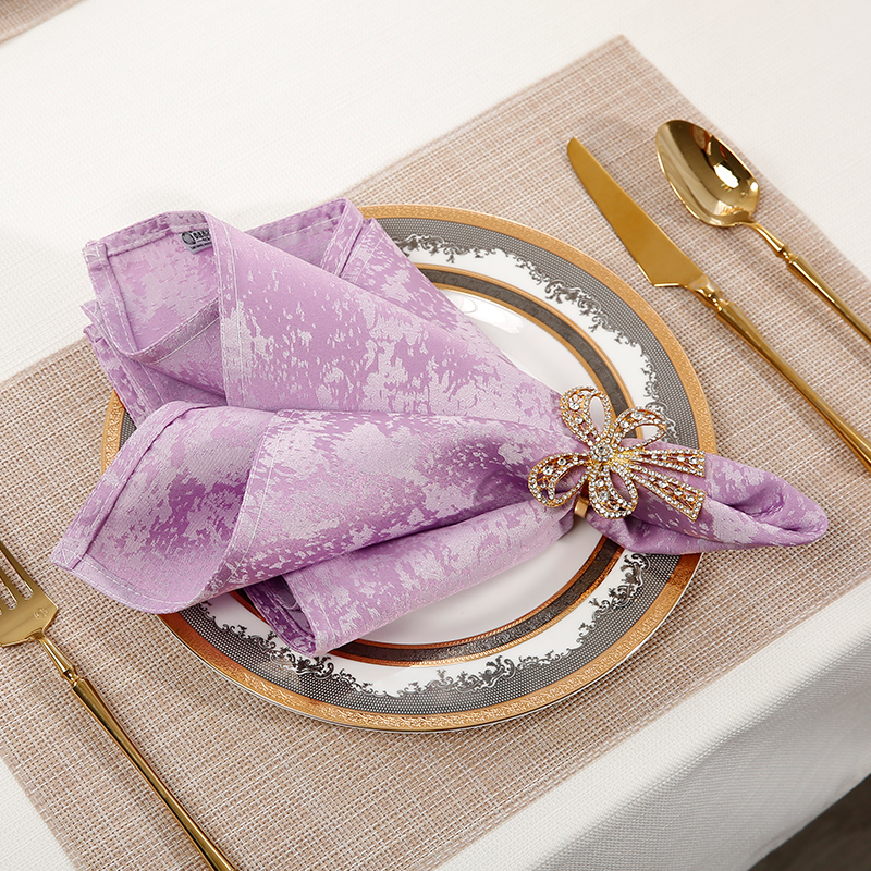 Purple printed cloth napkin