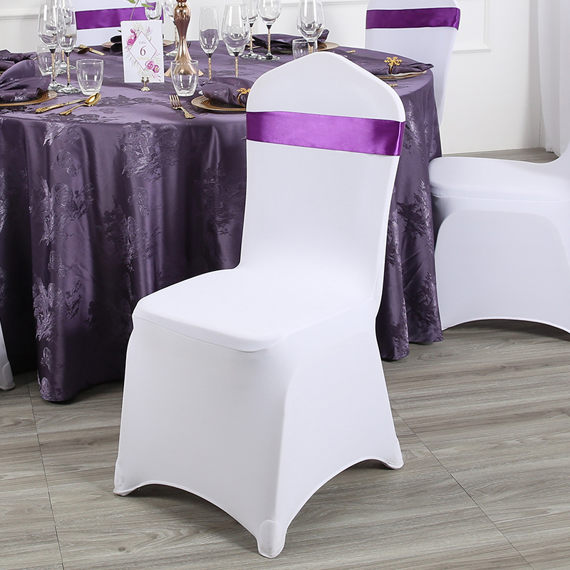 Plain white stretch chair cover