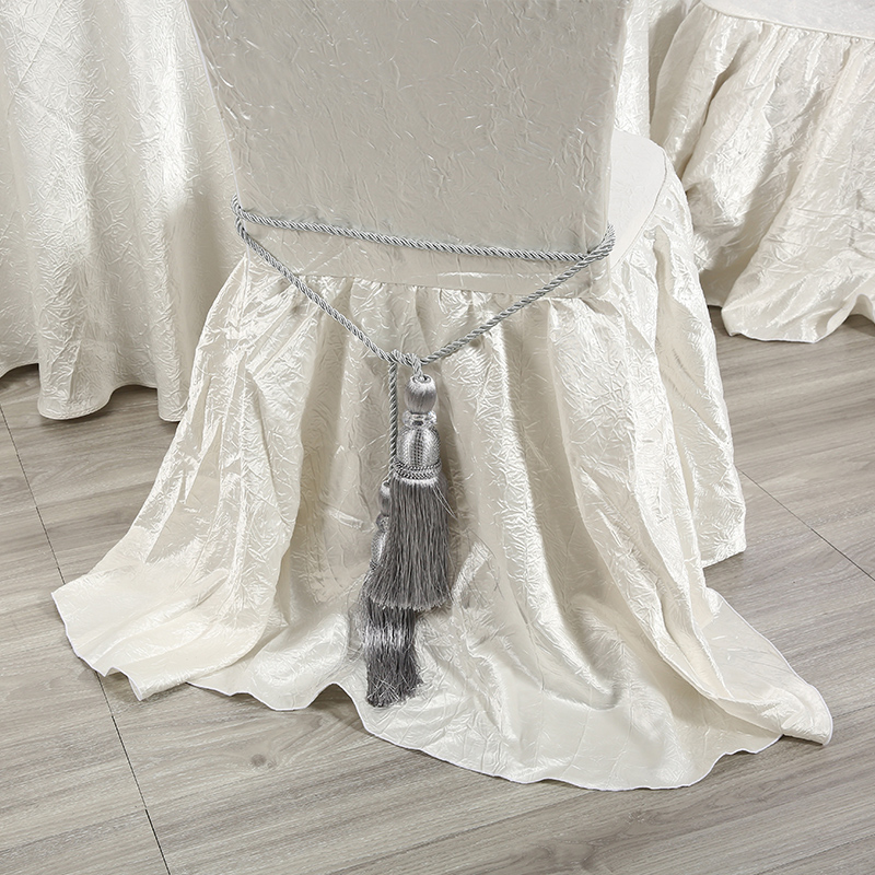 White crepe chair covers