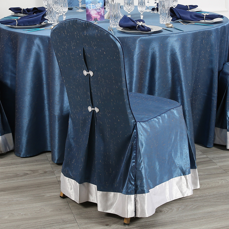 Blue jacquard classic chair cover