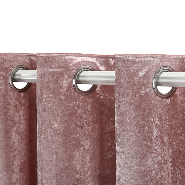 Pink suede curtains