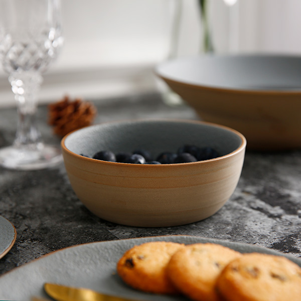 Grey cement ceramic tableware