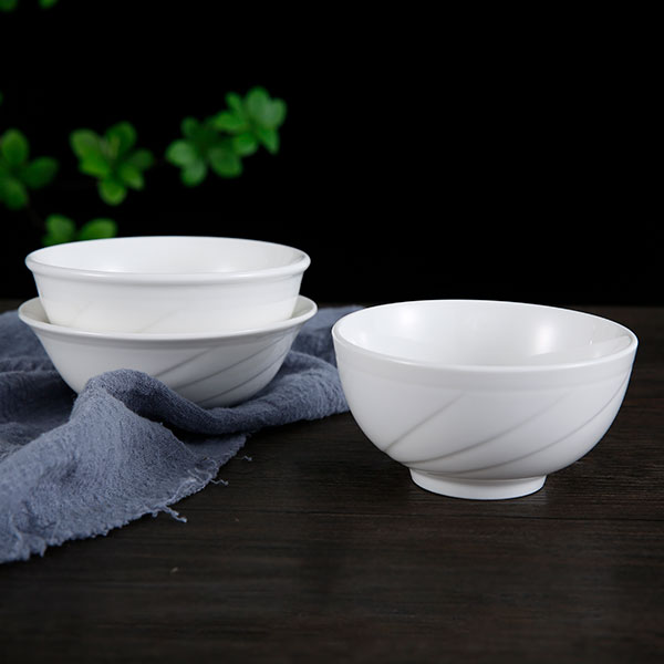 Twill white porcelain bowl