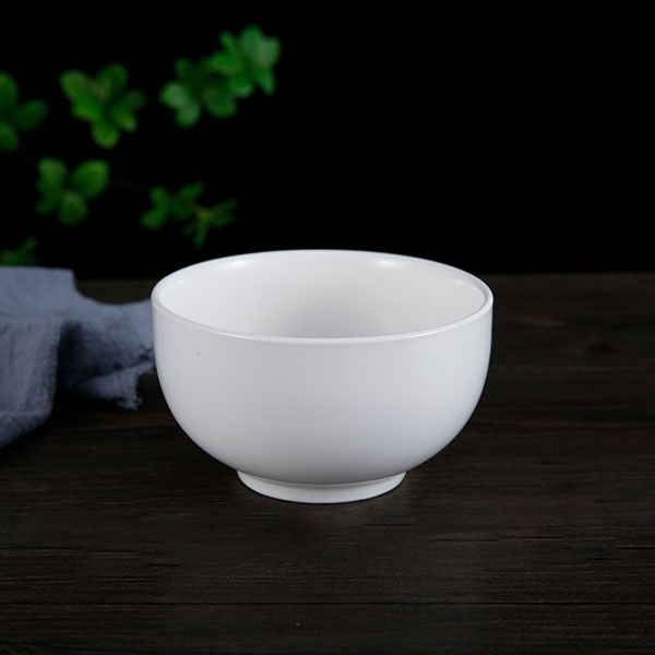 Round white porcelain bowl