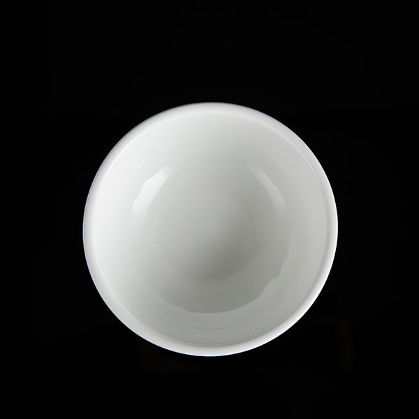 Twill white porcelain round bowl